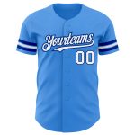 Personalized Electric Blue White Royal Baseball Jersey - Authentic Team Apparel Personalized Electric Blue White-Royal Authentic