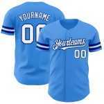 Personalized Electric Blue White Royal Baseball Jersey - Authentic Team Apparel Personalized Electric Blue White-Royal Authentic