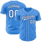 Custom Name and Number Electric Blue White-Royal Authentic Baseball Jersey - Personalized Team Apparel Personalized Electric