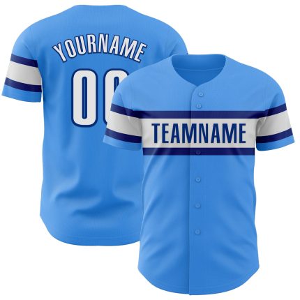 Personalized Electric Blue and White Baseball Jersey for Men - Royal Design, Size 2 Personalized Electric Blue White-Royal
