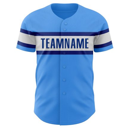 Personalized Electric Blue and White Baseball Jersey for Men - Royal Design, Size 2 Personalized Electric Blue White-Royal