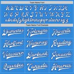 Electric Blue White-Royal Two Tone Varsity Letterman Bomber Jacket Personalized Full-Snap Personalized Electric Blue White-Royal