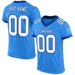 Electric Blue White-Royal Personalized Football Jersey - Custom Mesh Sports Gear Personalized Electric Blue White-Royal Mesh