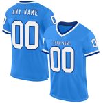 Electric Blue White-Royal Personalized Throwback Football Jersey - Custom Sportswear Personalized Electric Blue White-Royal