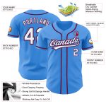 Custom Authentic Baseball Jersey with Electric Blue White Royal Red Design - Personalized Name and Number Personalized Electric