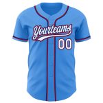 Custom Authentic Baseball Jersey with Electric Blue White Royal Red Design - Personalized Name and Number Personalized Electric