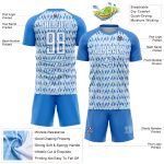Custom Electric Blue White-Silver Geometric Soccer Jersey - Sublimation Uniform Personalized Electric Blue White-Silver Abstract