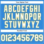 Custom Electric Blue Baseball Jersey with White-Yellow Trim - Personalized Team Name & Number Personalized Electric Blue