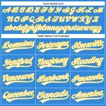 Personalized Electric Blue Yellow Baseball Jersey for Men and Women Personalized Electric Blue White-Yellow Baseball Jersey