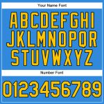 Custom Authentic Baseball Jersey with Personalized Name and Number - Electric Blue Yellow-Black Design Personalized Electric