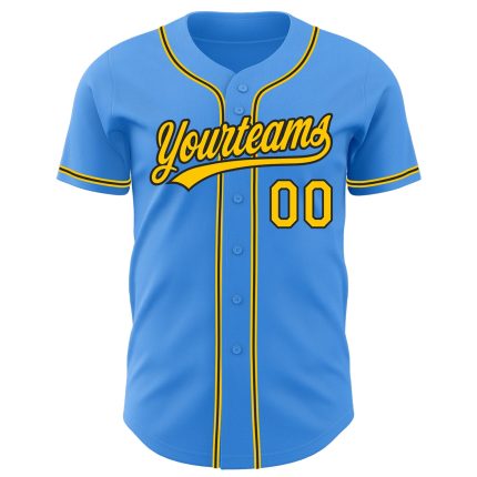 Custom Electric Blue Yellow Black Baseball Jersey for Men and Women Personalized Electric Blue Yellow-Black Baseball Jersey