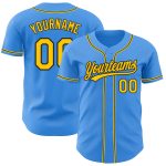 Custom Electric Blue Yellow Black Baseball Jersey for Men and Women Personalized Electric Blue Yellow-Black Baseball Jersey