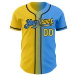 Personalized Electric Blue Yellow Black Gradient Fashion Jersey Baseball Personalized Electric Blue Yellow-Black Gradient