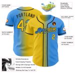 Personalized Electric Blue Yellow Black Gradient Fashion Jersey Baseball Personalized Electric Blue Yellow-Black Gradient