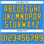 Custom Authentic Baseball Jersey - Personalized Electric Blue Yellow-Navy with Team Name & Number Personalized Electric Blue