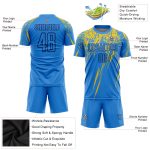 Custom Electric Blue Yellow-Navy Soccer Jersey Uniform - Personalized Sublimation Design Personalized Electric Blue Yellow-Navy