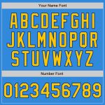 Custom Name Number Varsity Letterman Jacket Electric Blue Yellow-Royal Two Tone Full-Snap Bomber Personalized Electric Blue