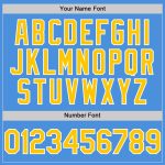 Personalized Electric Blue Yellow White Baseball Jersey for Men and Women Personalized Electric Blue Yellow-White Line Baseball