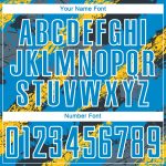 Personalized Electric Blue Yellow White Soccer Jersey Uniform Sublimation Personalized Electric Blue Yellow-White Sublimation