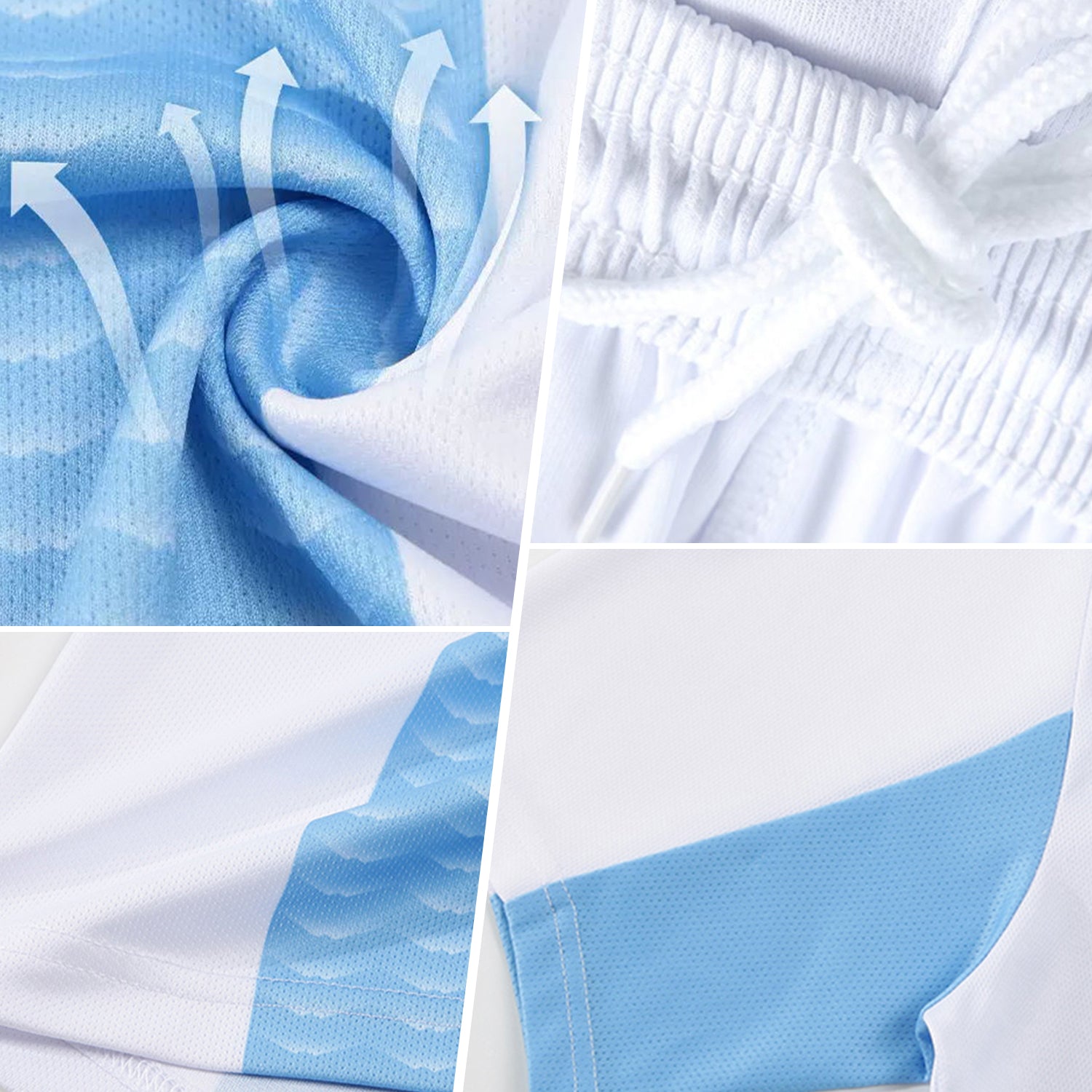 Personalized Electric Blue Yellow White Soccer Jersey Uniform Sublimation Personalized Electric Blue Yellow-White Sublimation - Image 3