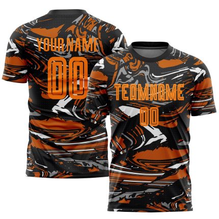 Custom Name and Number Soccer Jersey - Personalized Orange-Texas Sublimation Uniform for Team, Figure Bay Personalized Figure