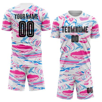 Personalized Black-Pink Sublimation Soccer Jersey - Custom Figure Uniform Personalized Figure Black-Pink Sublimation Soccer