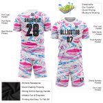 Custom Name Number Soccer Jersey Team - Personalized Black Pink Sublimation Uniform Personalized Figure Black-Pink Sublimation