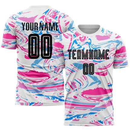 Custom Name Number Soccer Jersey Team - Personalized Black Pink Sublimation Uniform Personalized Figure Black-Pink Sublimation