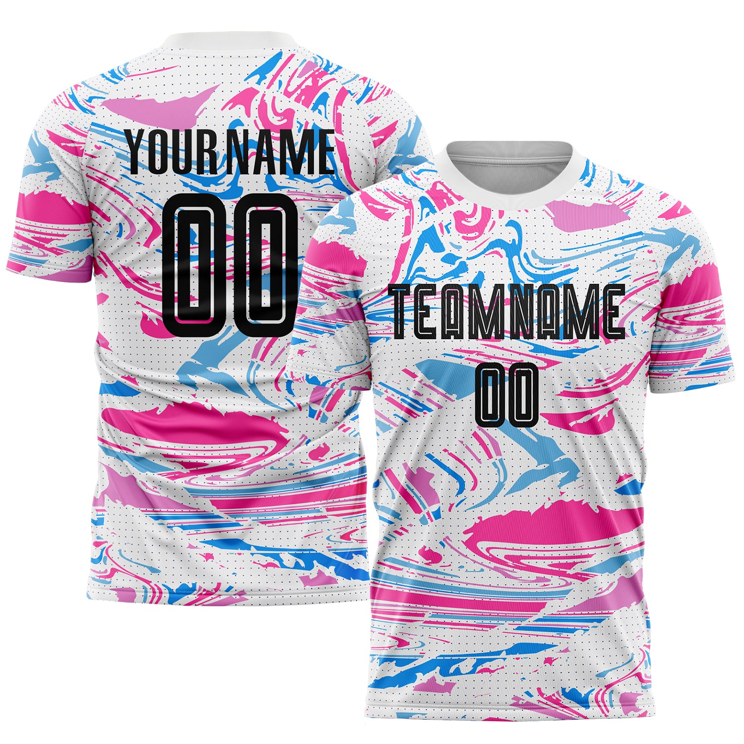 Custom Name Number Soccer Jersey Team - Personalized Black Pink Sublimation Uniform Personalized Figure Black-Pink Sublimation