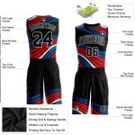 Personalized Basketball Jersey Black Red Round Neck Sublimation Suit Personalized Figure Black-Red Round Neck Sublimation