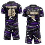Custom Sublimation Soccer Jersey - Cream-Purple Personalized Figure Uniform Personalized Figure City Cream-Purple Sublimation