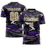Custom Sublimation Soccer Jersey - Cream-Purple Personalized Figure Uniform Personalized Figure City Cream-Purple Sublimation