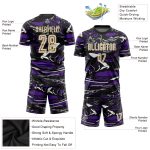 Custom Soccer Uniform Jersey with Personalized Name & Number - Cream-Purple Figure City Design Personalized Figure City Cream-Purple