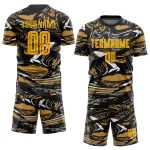 Custom Gold Soccer Jersey - Old Gold Sublimation Personalized Figure Uniform Personalized Figure Gold-Old Gold Sublimation