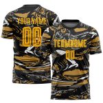 Custom Gold Soccer Jersey - Old Gold Sublimation Personalized Figure Uniform Personalized Figure Gold-Old Gold Sublimation