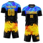 Custom Gold-Royal Sublimation Soccer Jersey - Personalized Uniform for Team Sports Personalized Figure Gold-Royal Sublimation