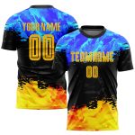Custom Name and Number Soccer Jersey Team - Personalized Gold-Royal Sublimation Figure Uniform Personalized Figure Gold-Royal