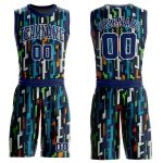 Custom Name and Number Basketball Jersey Navy-White Round Neck Sublimation Personalized Figure Suit Personalized Figure Navy-White