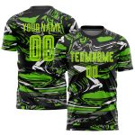 Personalized Neon Green Soccer Jersey - Aurora Green Sublimation Uniform Personalized Figure Neon Green-Aurora Green Sublimation