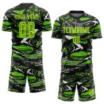 Custom Sublimation Soccer Jersey with Personalized Name & Number in Neon Green/Aurora Green - Team Uniform Personalized Figure