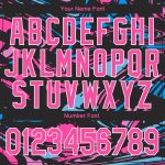 Personalized 3D Varsity Letterman Jacket Pink Light Blue Full-Snap Bomber Personalized Figure Pink-Light Blue 3D Bomber Full-Snap