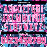Personalized Basketball Jersey Sublimation Suit in Pink and Light Blue, Round Neck Design Personalized Figure Pink-Light