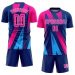 Personalized Pink-Royal Soccer Jersey - Custom Sublimation Uniform Figure Personalized Figure Pink-Royal Sublimation Soccer
