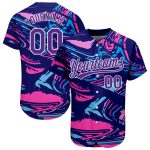 Custom 3D Baseball Jersey in Purple and White - Personalized Sports Apparel Personalized Figure Purple-White 3D Baseball