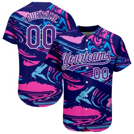 Custom 3D Baseball Jersey in Purple and White - Personalized Sports Apparel Personalized Figure Purple-White 3D Baseball