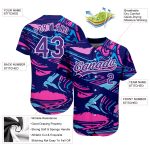 Customizable Baseball Jersey with 3D Purple-White Pattern | Personalized Team Name & Number Personalized Figure Purple-White