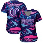 Customizable Baseball Jersey with 3D Purple-White Pattern | Personalized Team Name & Number Personalized Figure Purple-White