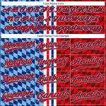 Custom Name and Number Baseball Jersey - Authentic 3D Pattern Design in Red-Royal - Personalized Figure Team Apparel Personalized