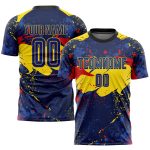 Royal-Gold Soccer Jersey - Personalized Sublimation Uniform for Fans and Players Personalized Figure Royal-Gold Sublimation