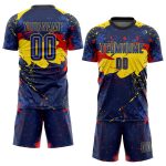 Royal-Gold Soccer Jersey - Personalized Sublimation Uniform for Fans and Players Personalized Figure Royal-Gold Sublimation